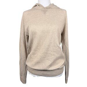 Vince Wool Cashmere Hoodie Sweater Women Small Beige Knit Luxury Pullover